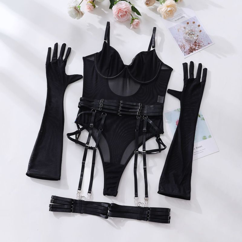 Body Renda c/ Luvas & Ligas