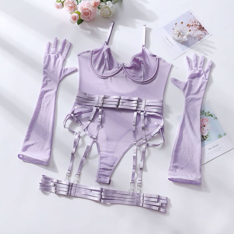 Body Renda c/ Luvas & Ligas
