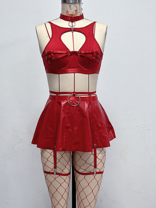 Conjunto Renda & Couro